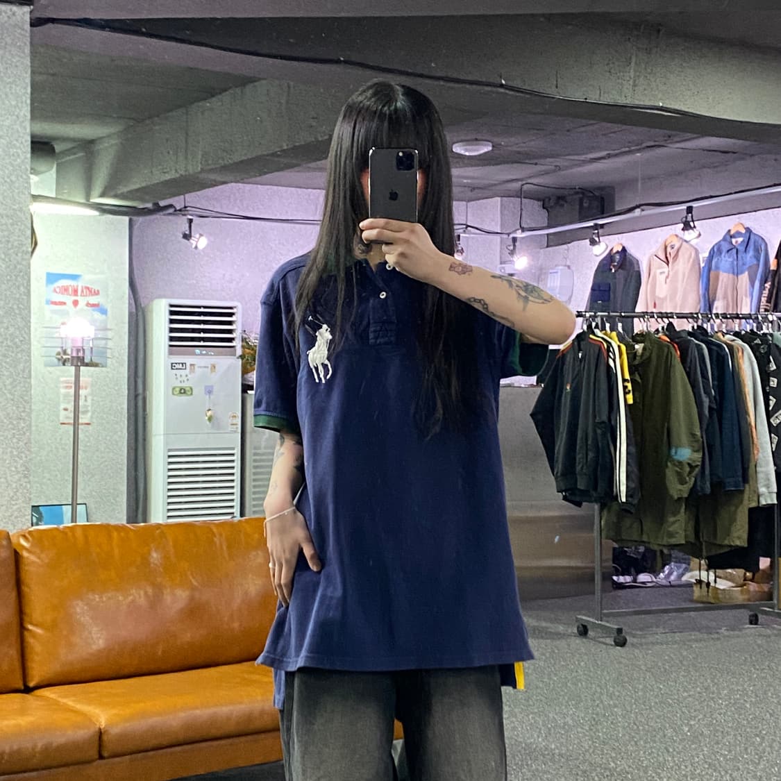 폴로랄프로렌 네이비 빅포니 PK 반팔 카라티셔츠 B4388  상품이미지1