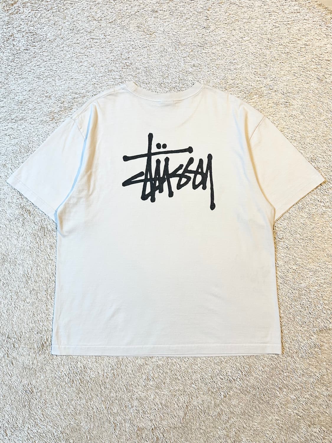 스투시 STUSSY 베이직 로고 반팔 티셔츠 화이트 상품이미지1