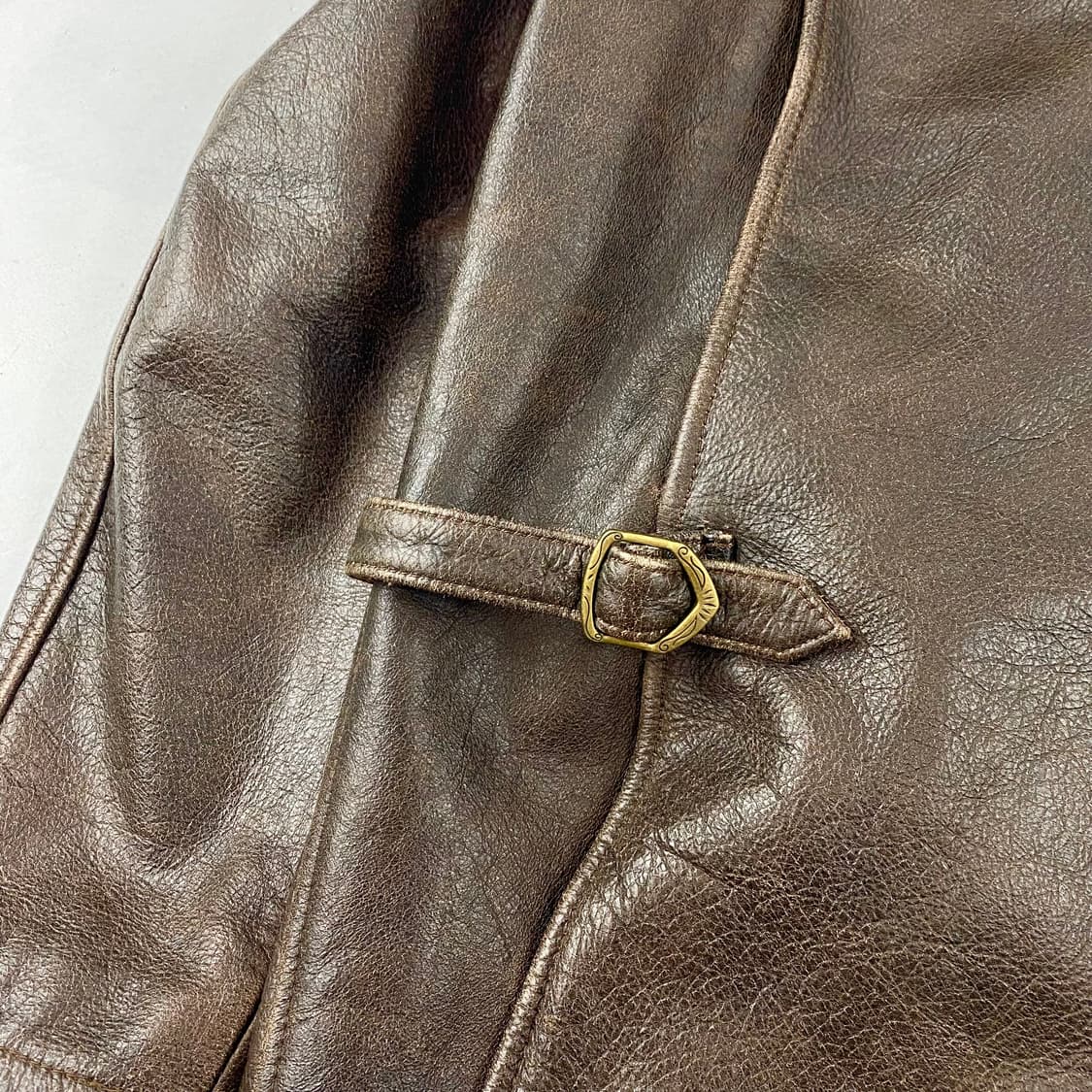 커피 레더 소가죽 디테일 레더 자켓 (97) 상품이미지5