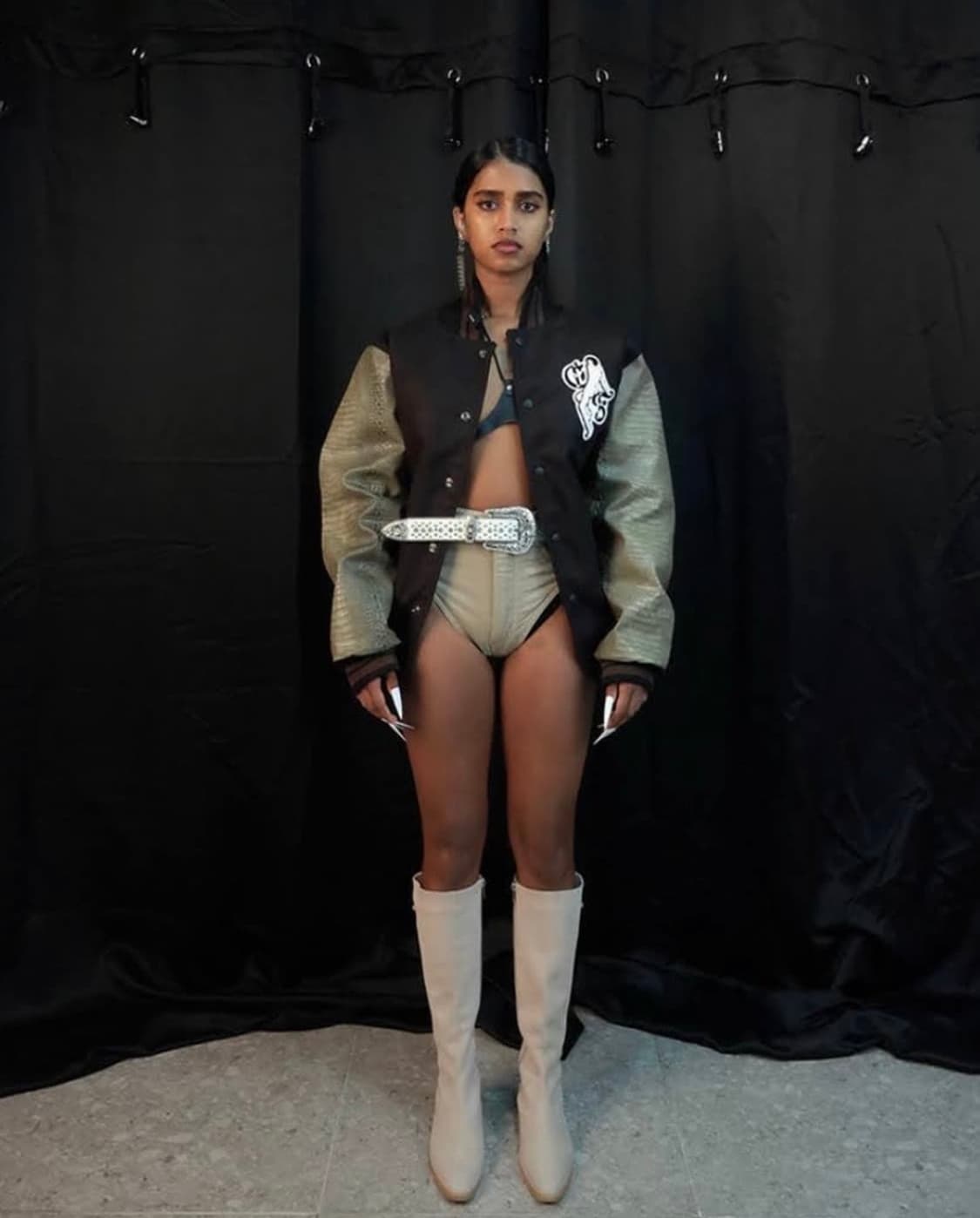 604service 바시티 자켓 카키 M 상품이미지1