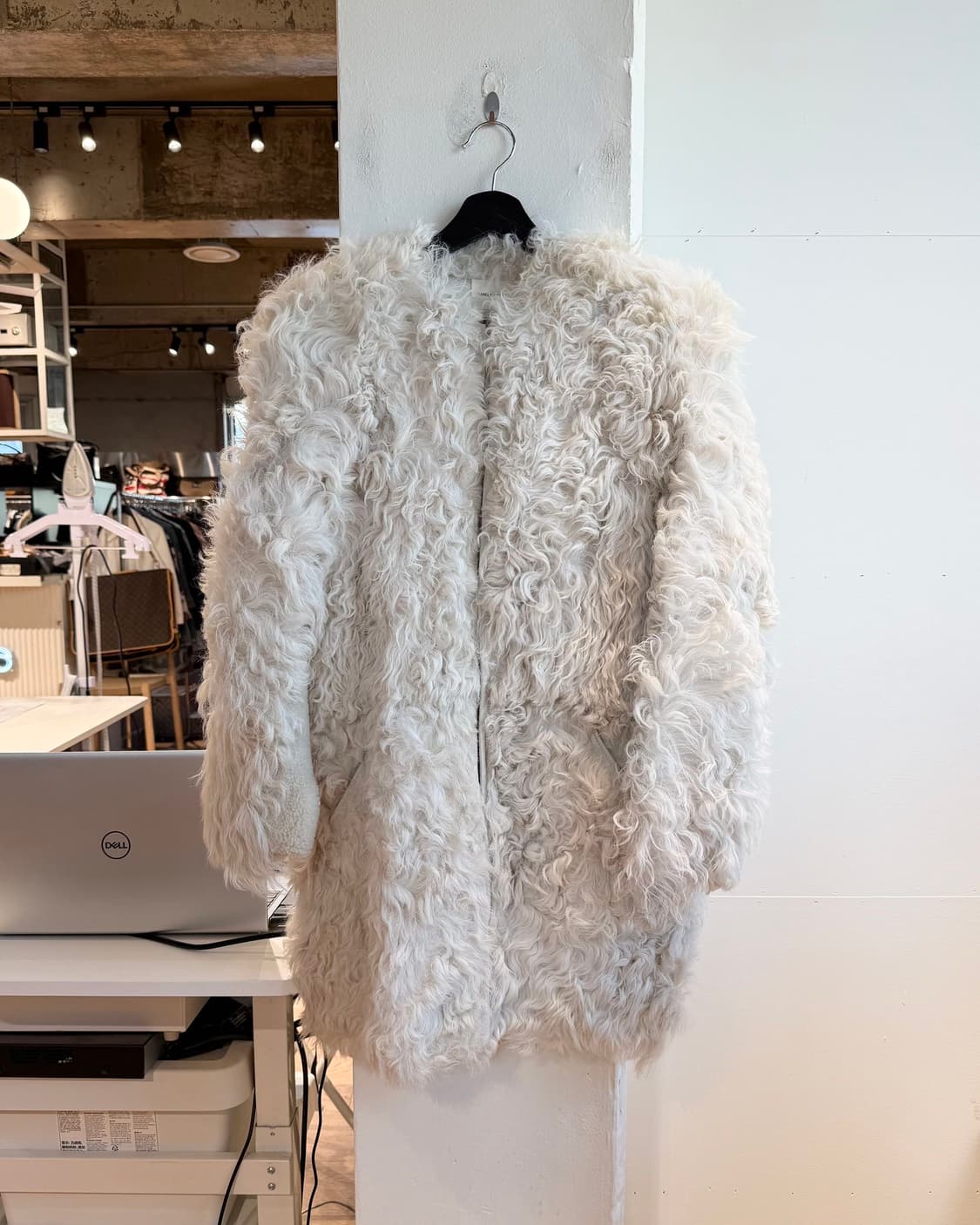 이자벨마랑 아이보리 램스킨 퍼 자켓  상품이미지2