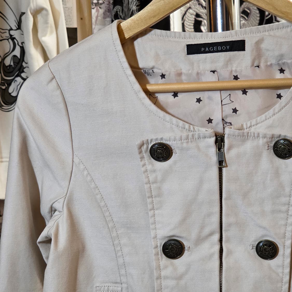 JPN 페이지보이 나폴레옹무드 더블버튼 논카라 자켓 상품이미지2