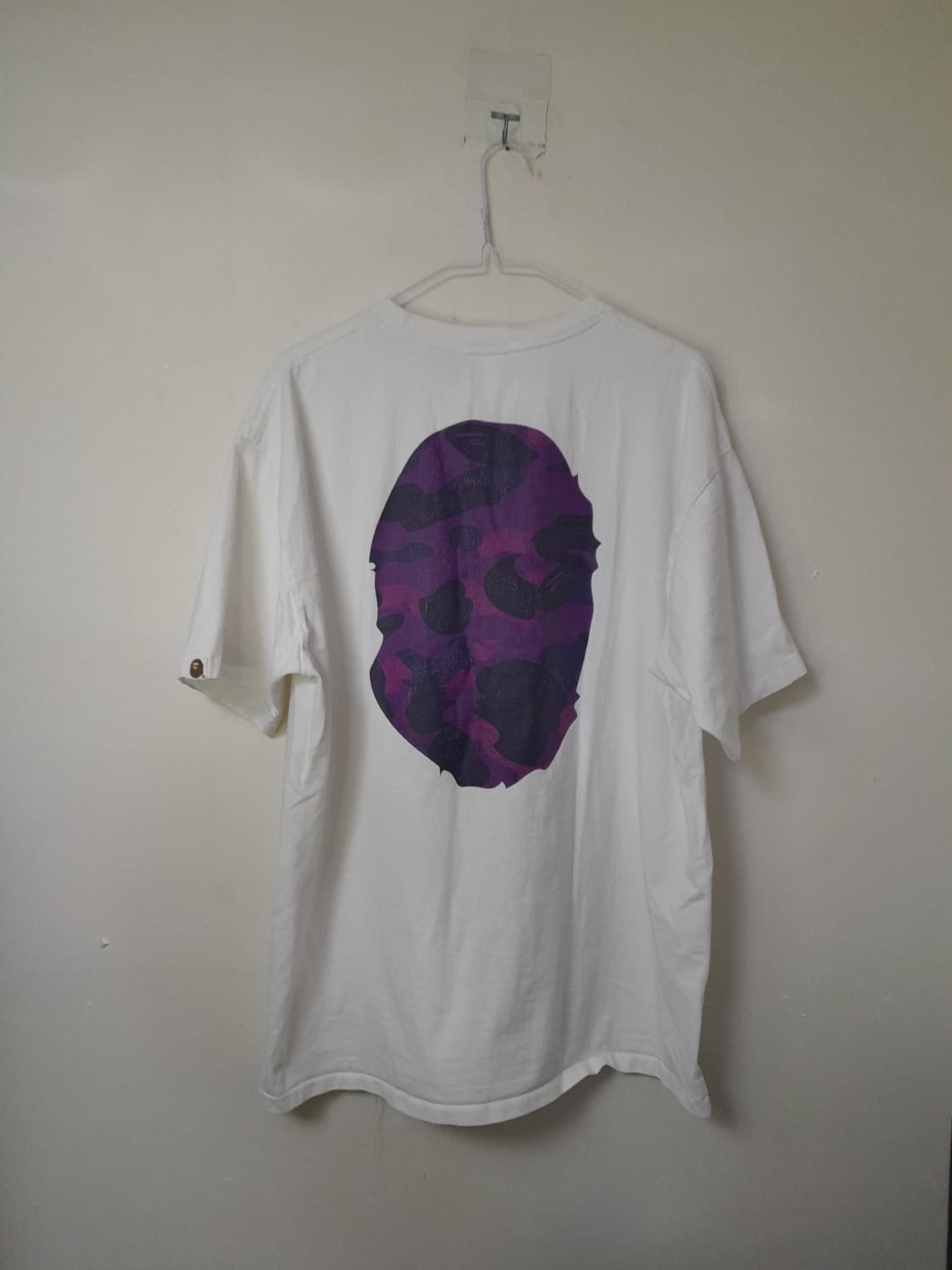 BAPE 컬러 카모 빅에이프 헤드 화이트퍼플 반팔티 2XL/105~110 상품이미지5