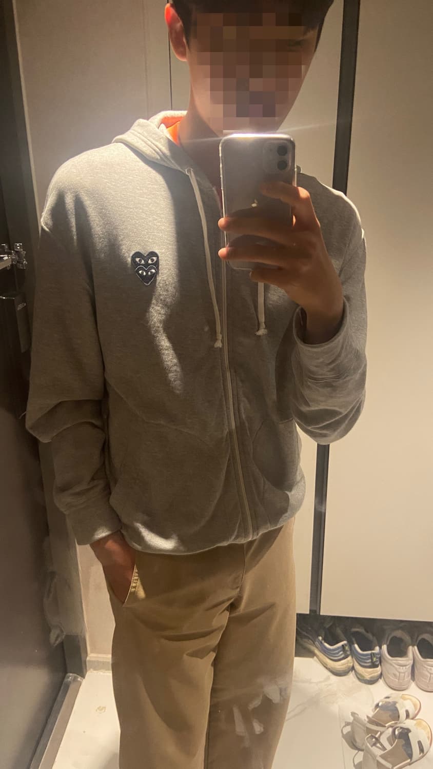 꼼데가르송 더블하트  후드집업 상품이미지1