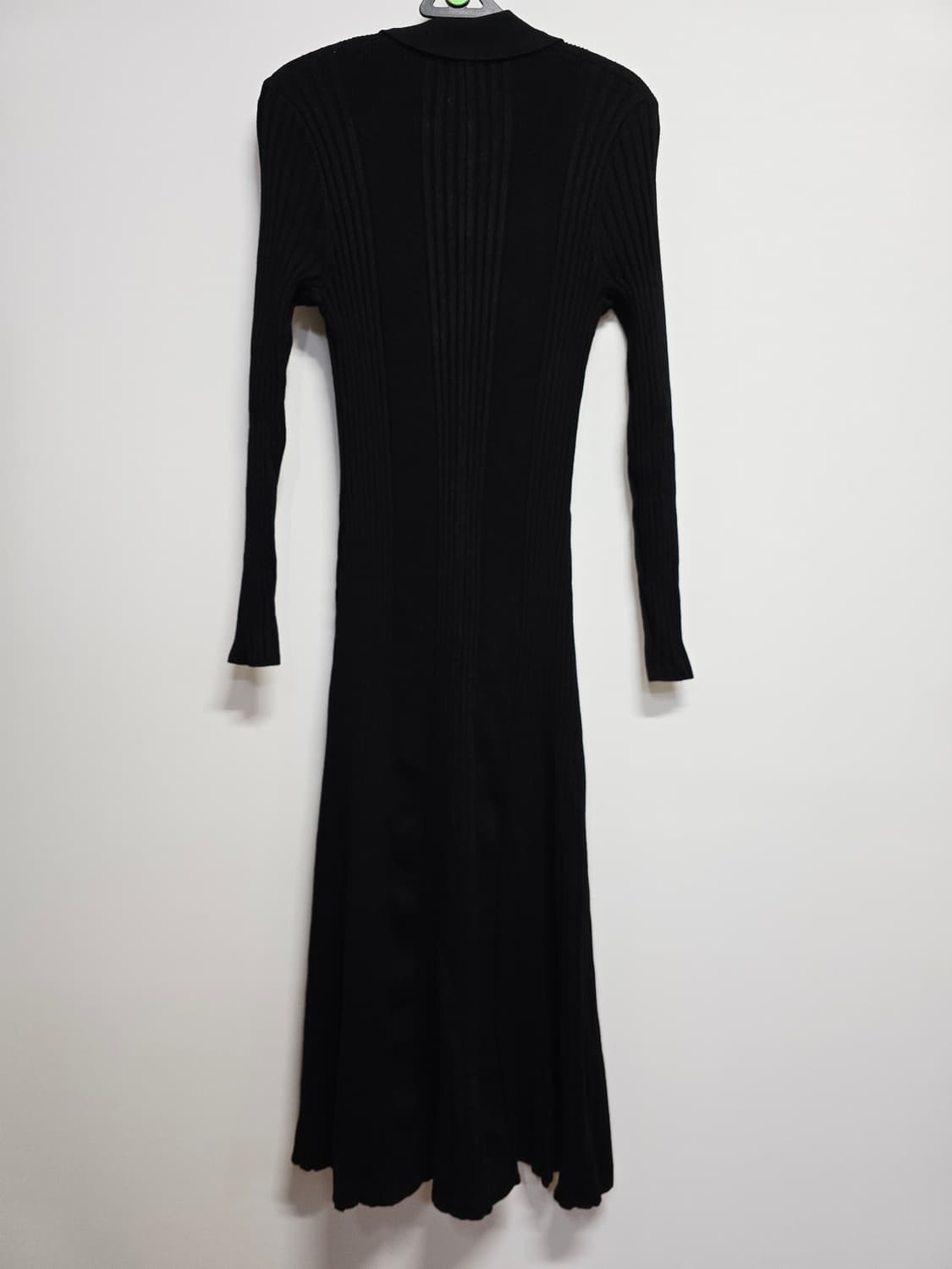 님프 블랙 골지 니트 롱 원피스 상품이미지6