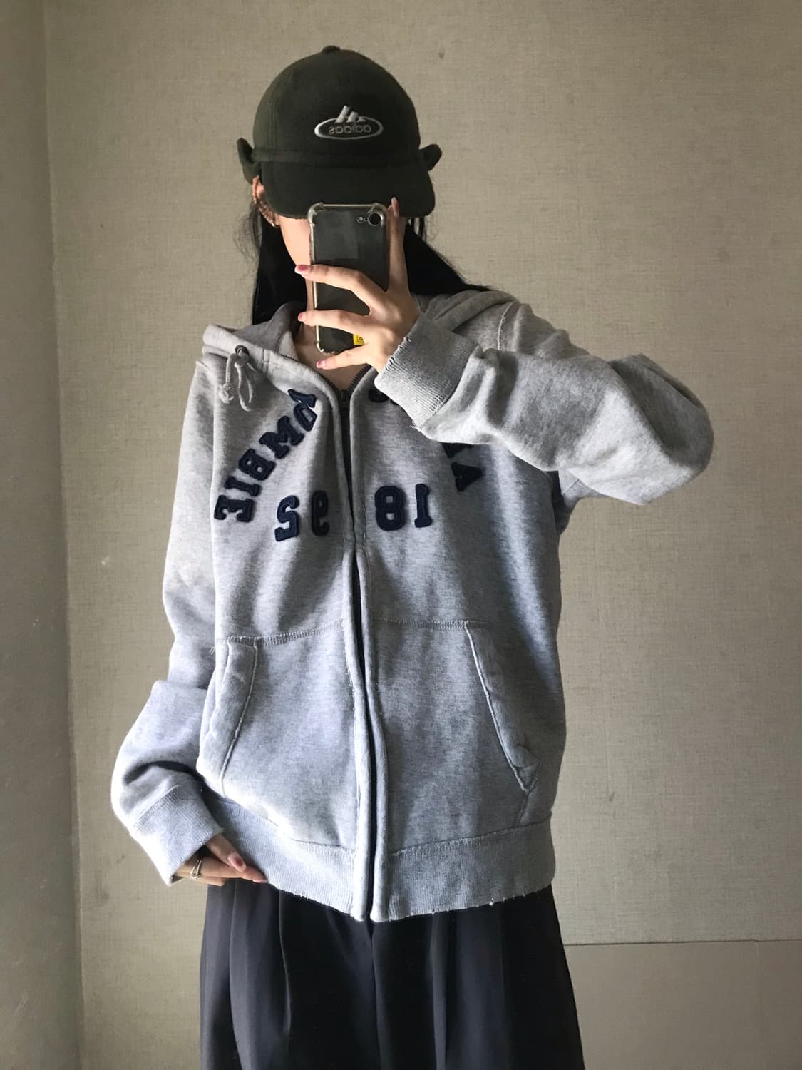 아베크롬비 그레이 오버핏 후드집업 상품이미지1