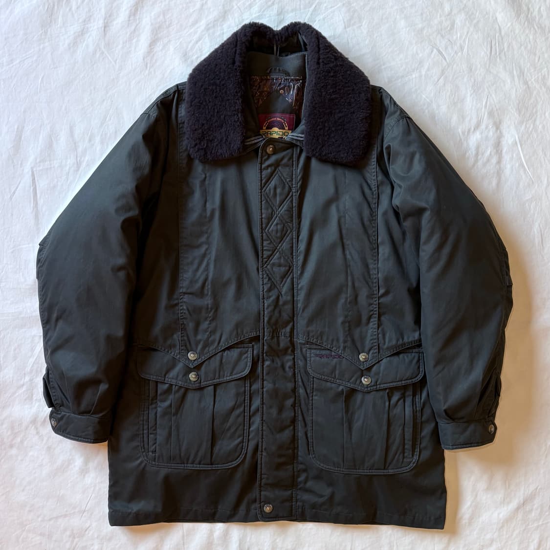 [105-108] 90s RAPIDO 올리브드랩 구스 다운 필드 파카 상품이미지2