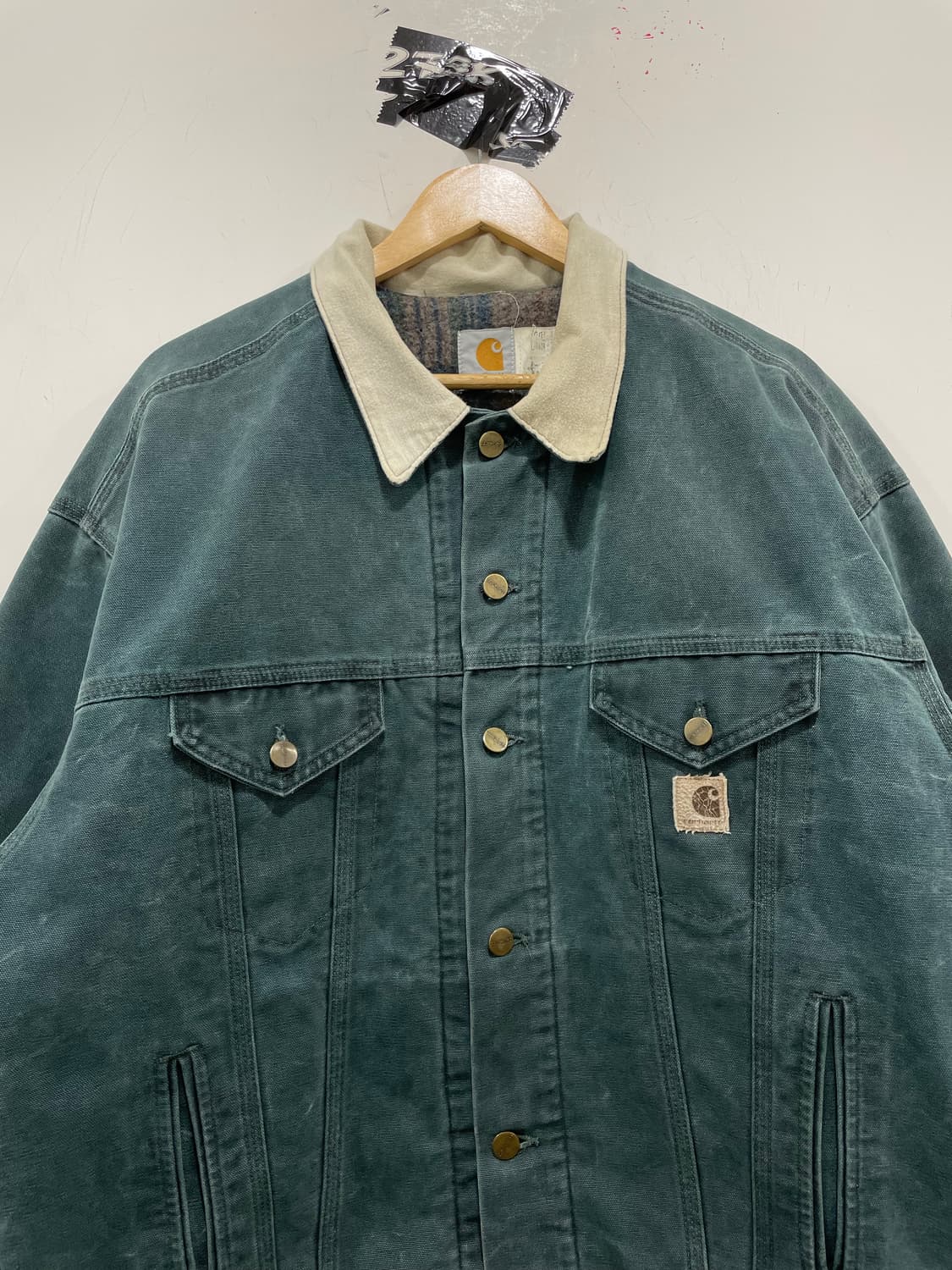 90’s USA Carhartt 칼하트 블랭킷 샌드스톤 트러커 자켓 상품이미지7