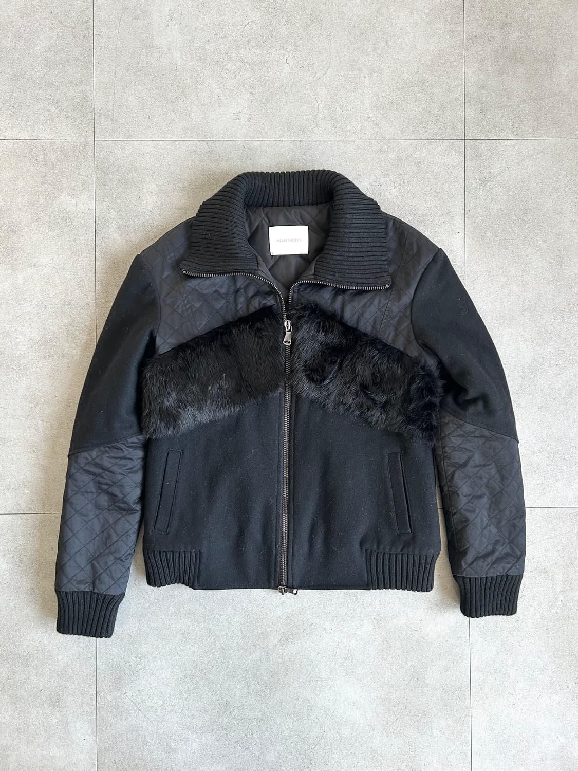 발망 퍼 퀼팅 하이넥 봄버 자켓 상품이미지6