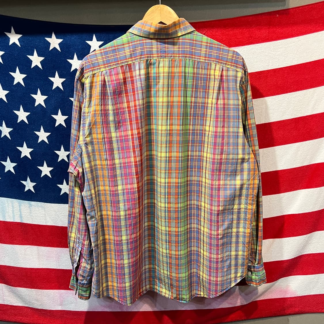 (2XL)폴로 무지개 체크셔츠 상품이미지4