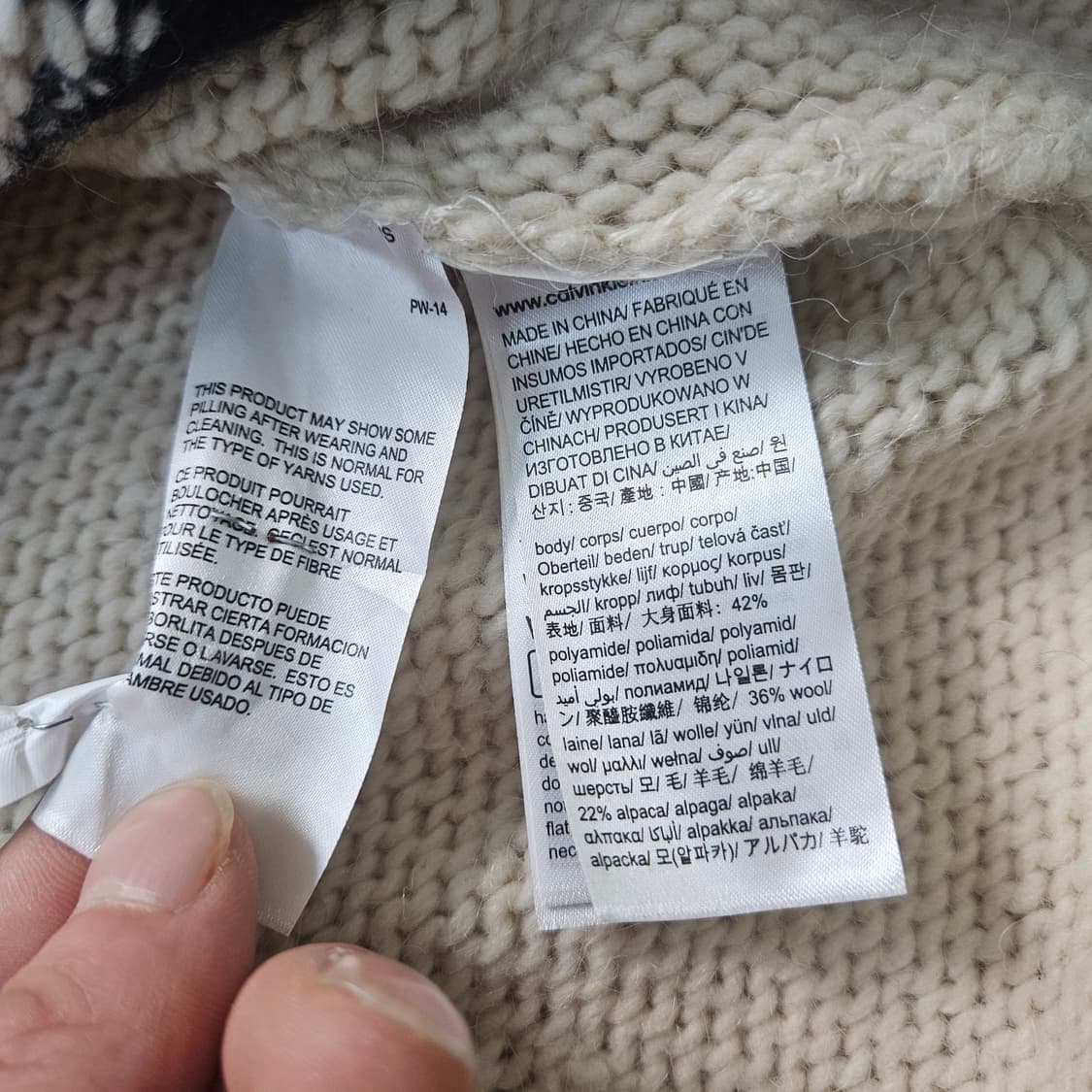 XS 켈빈클라인진 여성 터틀넥 니트 0310Y 상품이미지4