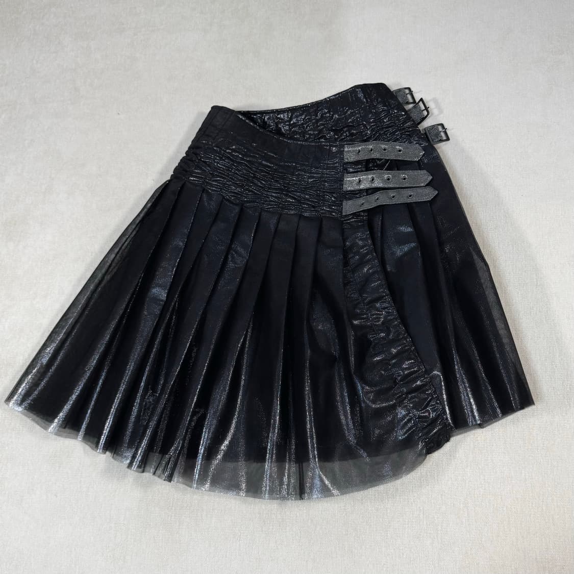 25SS Belted Pleated Black Skirt 상품이미지3