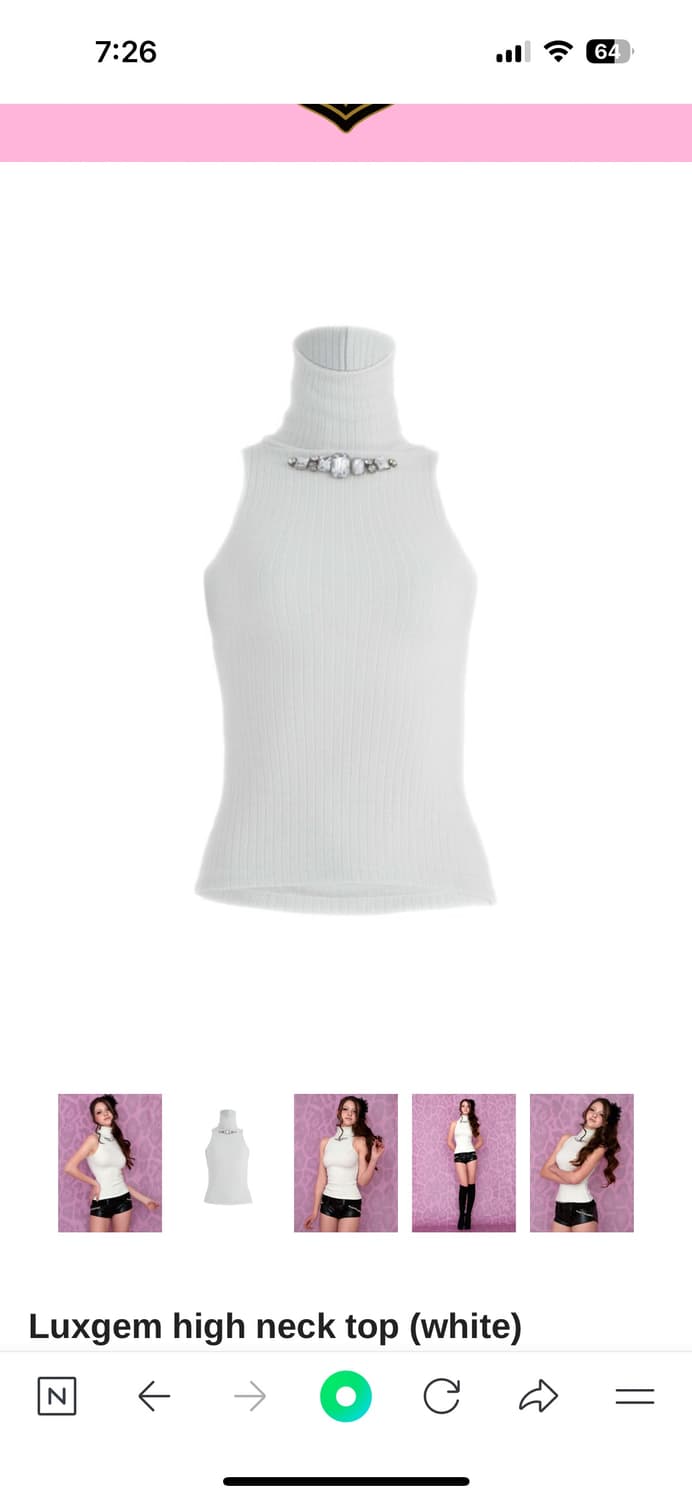 베이비메탈클럽 럭스잼 하이넥 탑 화이트 상품이미지1