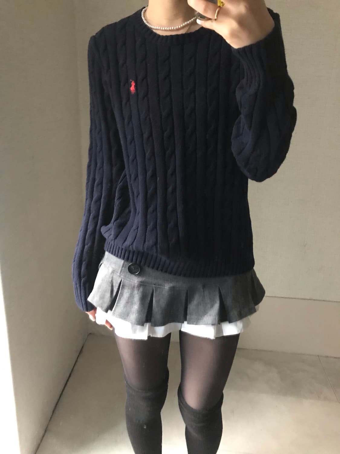 폴로 네이비 케이블 니트 상품이미지2