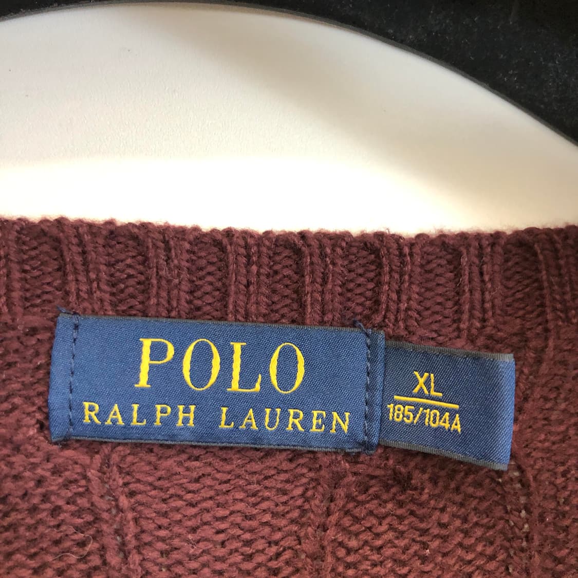 폴로 랄프로렌 버건디 케이블니트 XL 110 상품이미지5