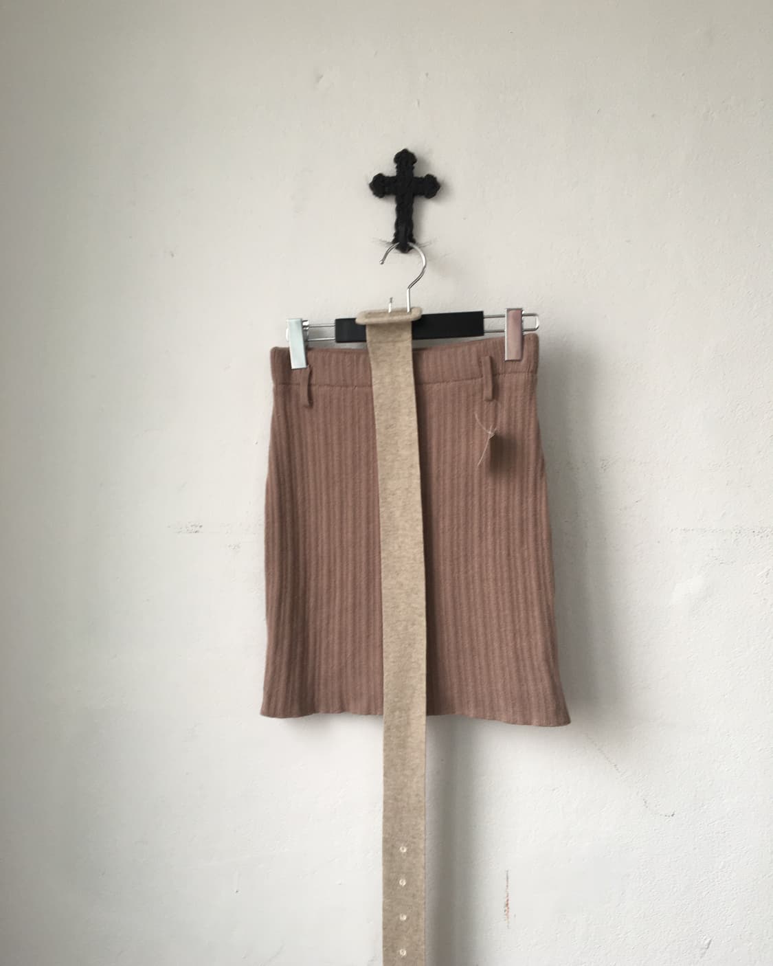 Belted ribbed knit skirt 상품이미지1