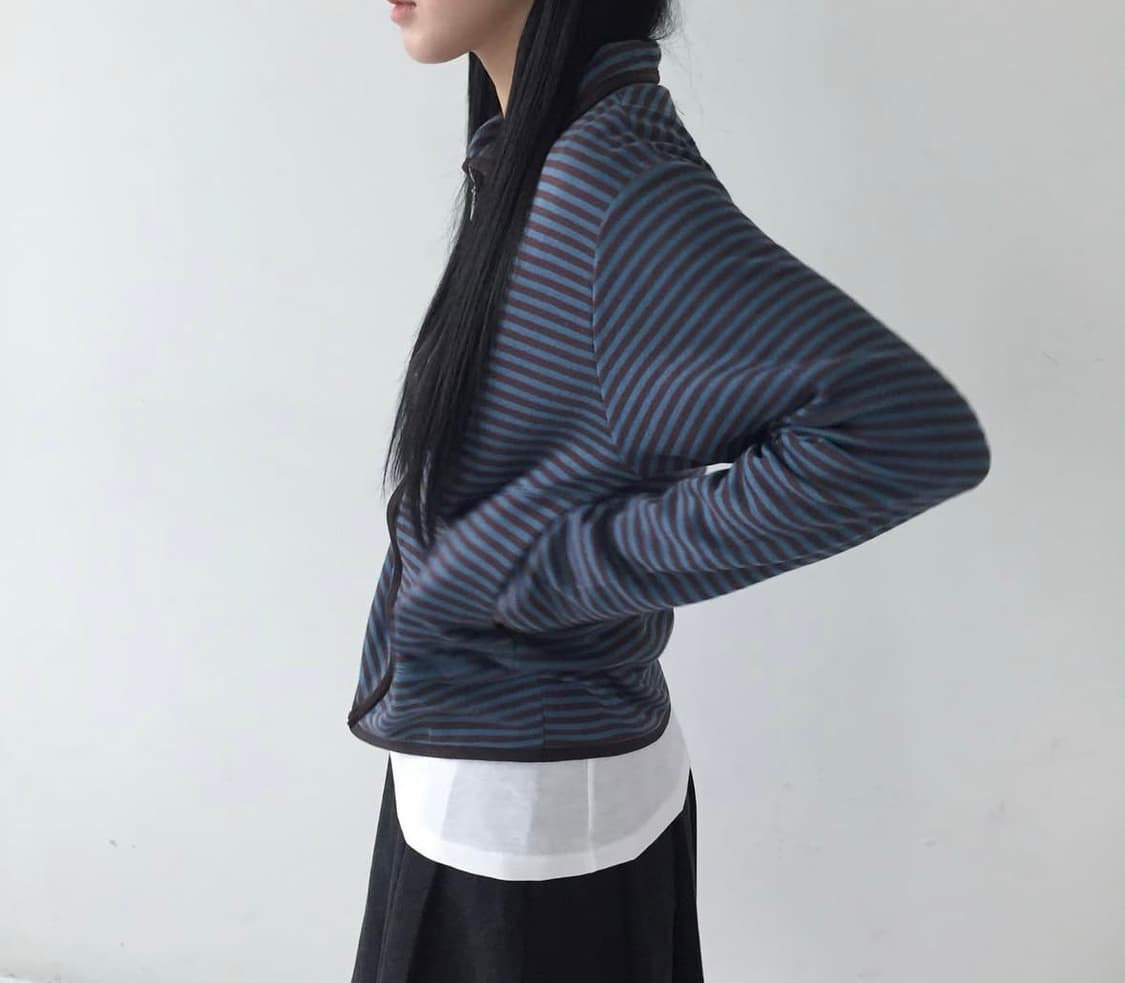 모래하우스 스트라이프 집업 상품이미지2