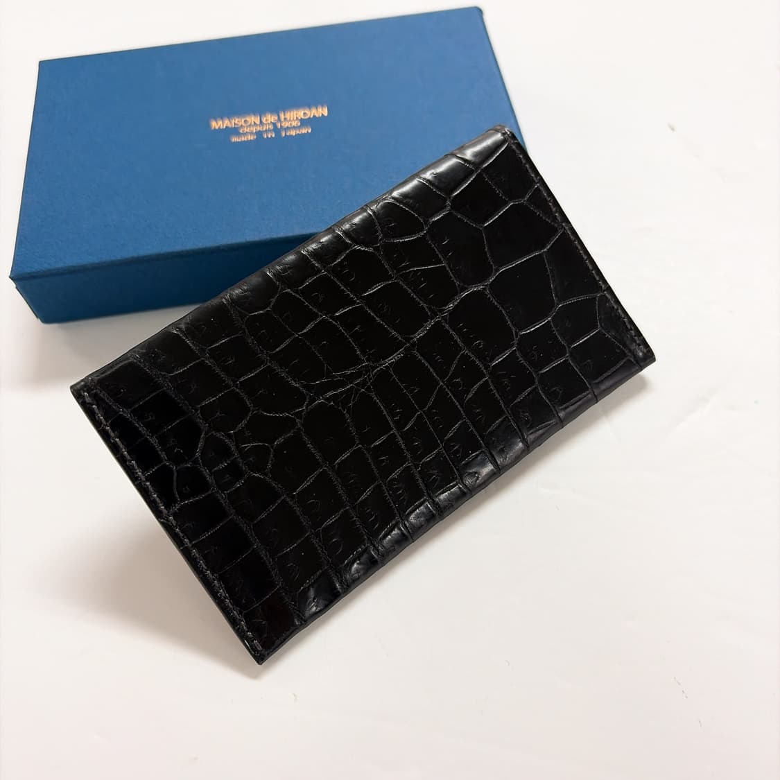 (정품/새상품) 메종 드 히로안 블랙 악어가죽 카드지갑 상품이미지4