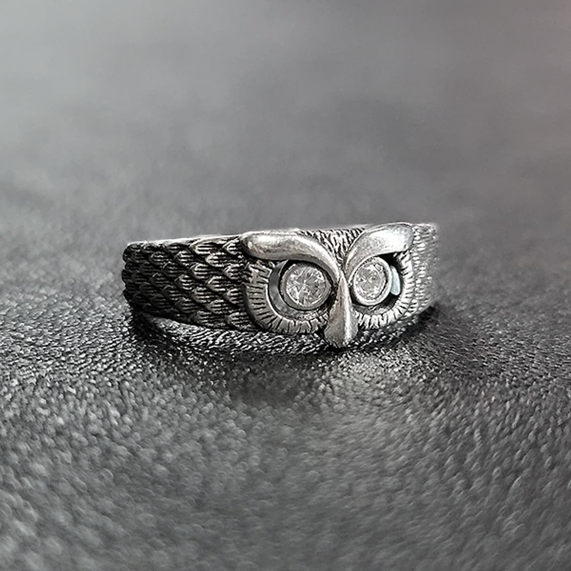 Minerva 실버 남자 엔틱 빈티지 선물 지혜 여신 부엉이 반지 상품이미지1