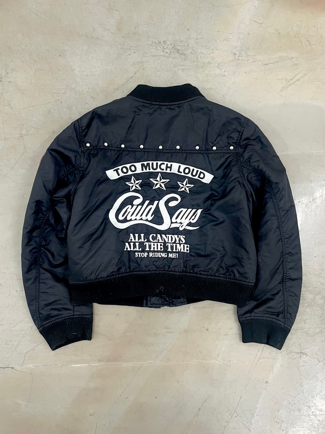 Black stud details MA-1 jacket 상품이미지3