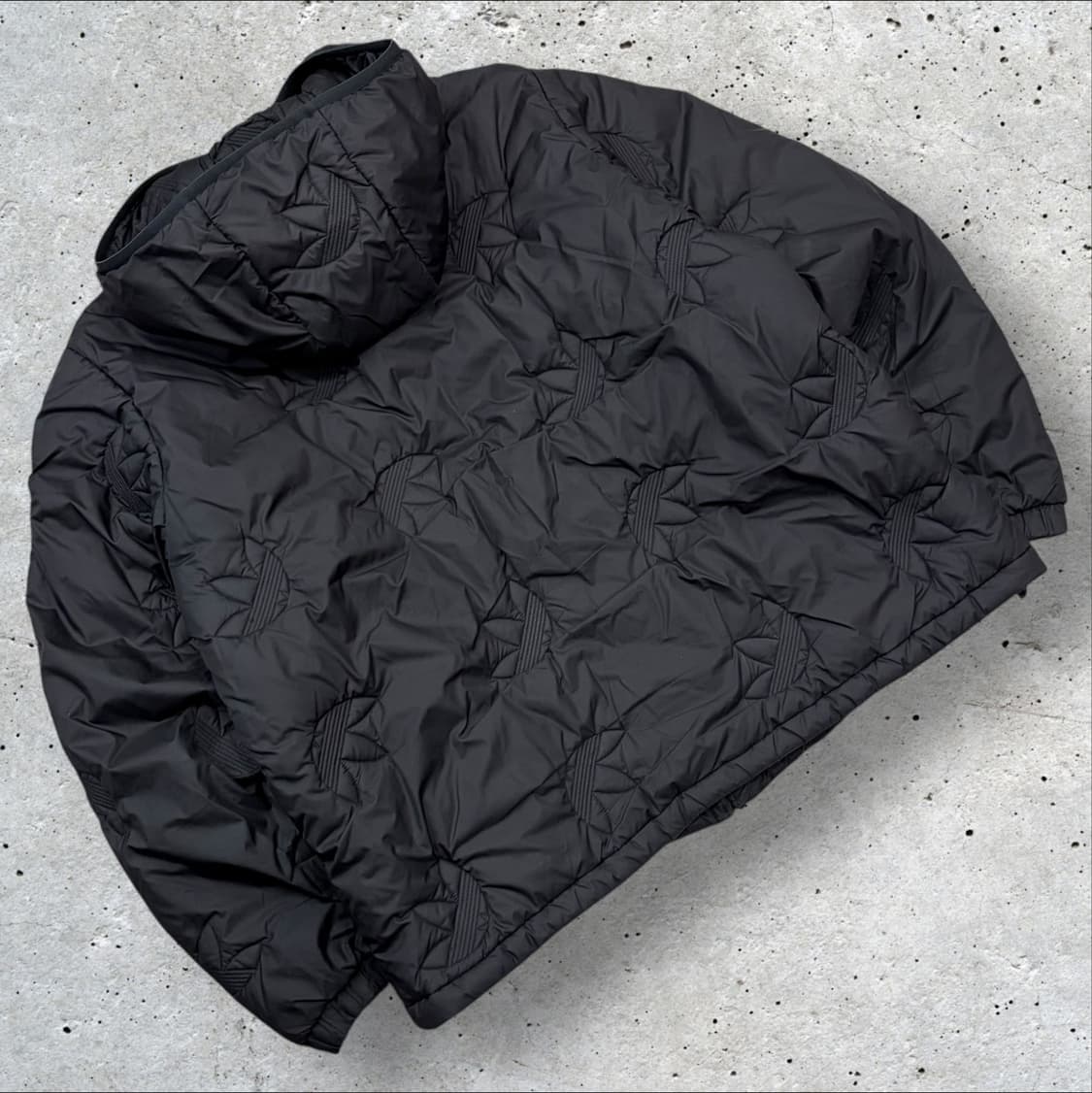 [XL] 아디다스 트레포일 리피트 블랙 패딩 후드 자켓 B560 상품이미지2