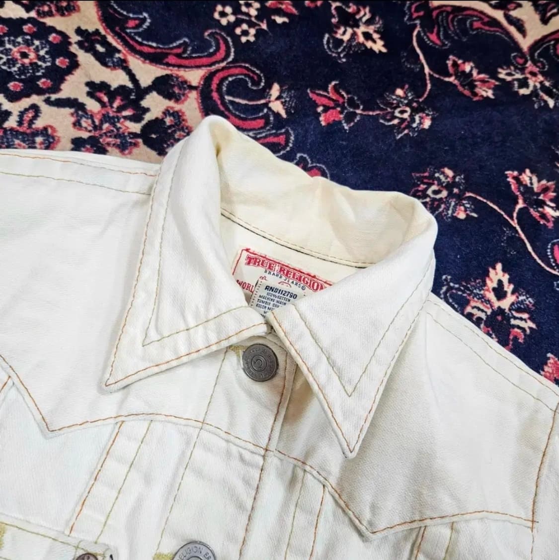 트루릴리젼 y2k 빈티지 JIMMY 화이트 숏 데님자켓 S size 상품이미지5