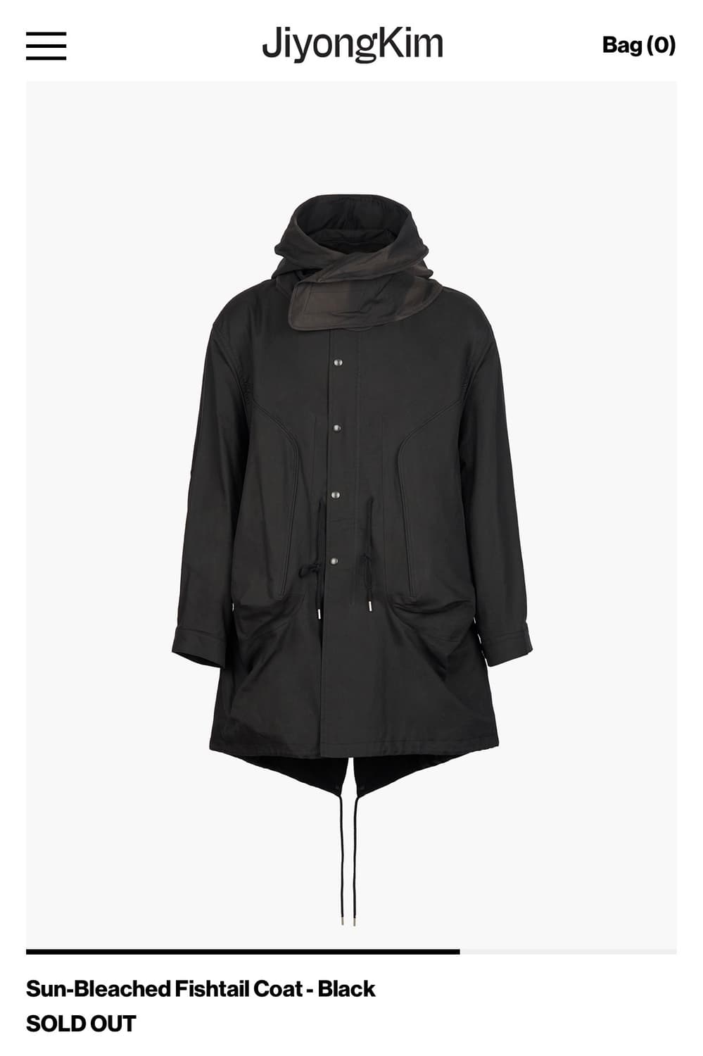 [구매] 지용킴 Sun-Bleached Fishtail Coat - BL 상품이미지1