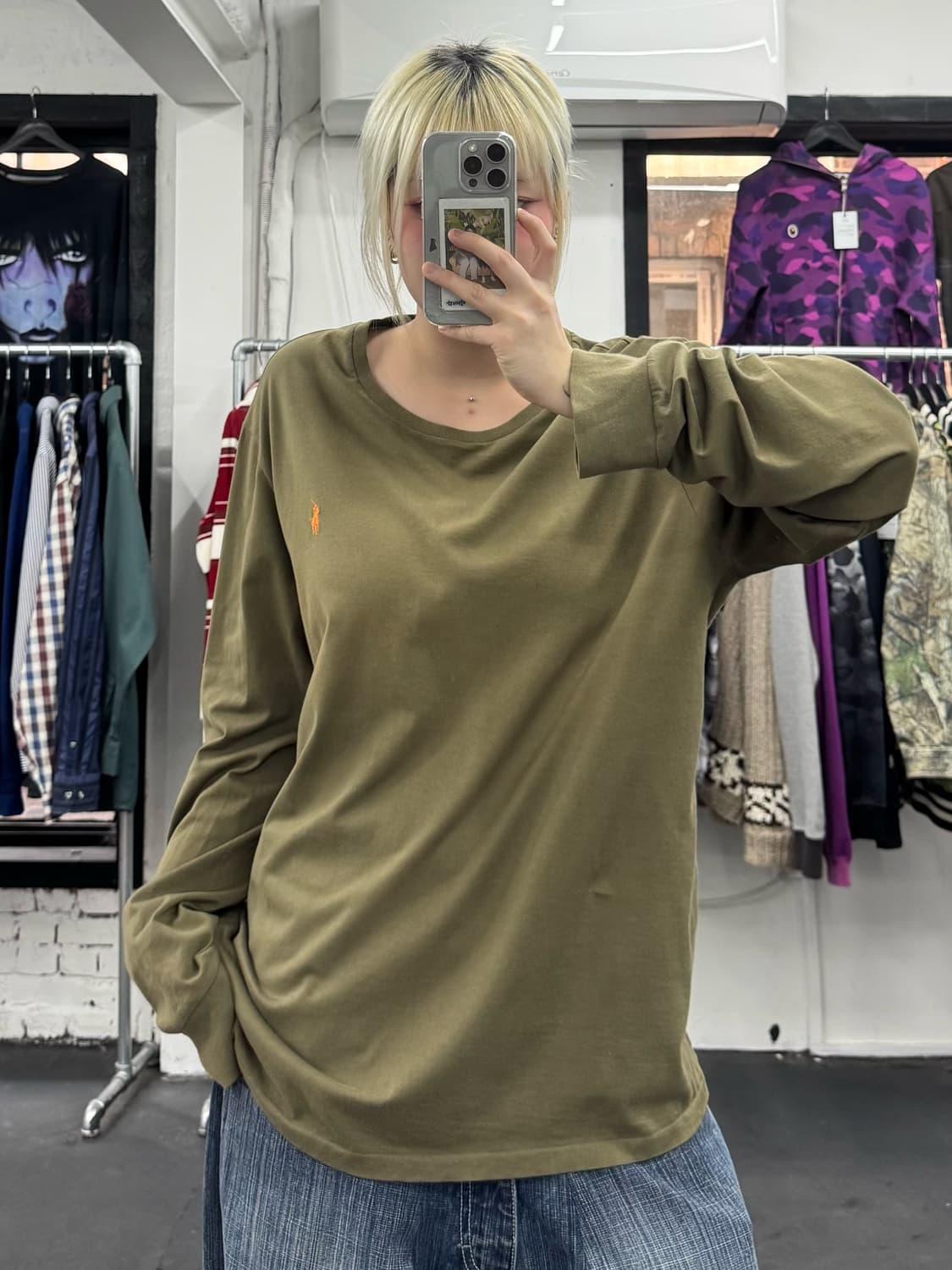 폴로 랄프로렌 카키 롱슬리브 상품이미지1