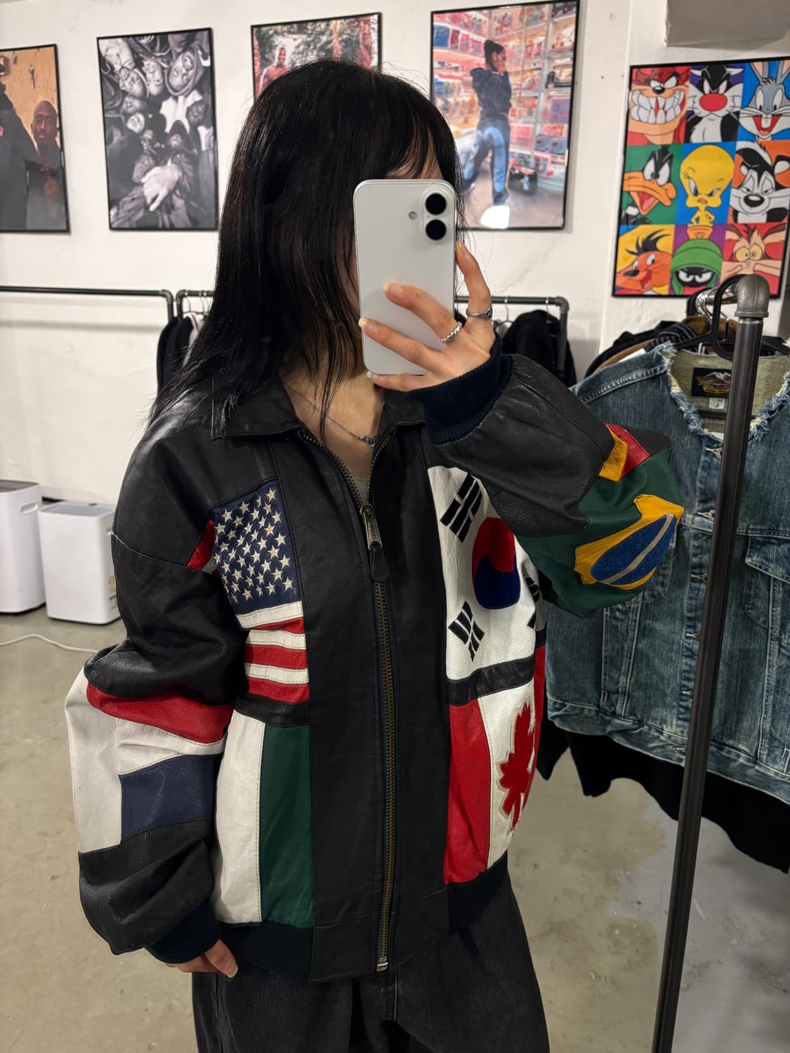 VTG 만국기 가죽자켓 상품이미지10