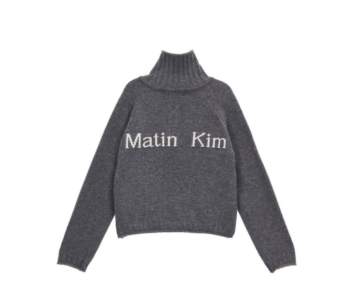 마뗑킴 스펠 포인트 니트 집업 그레이 상품이미지2