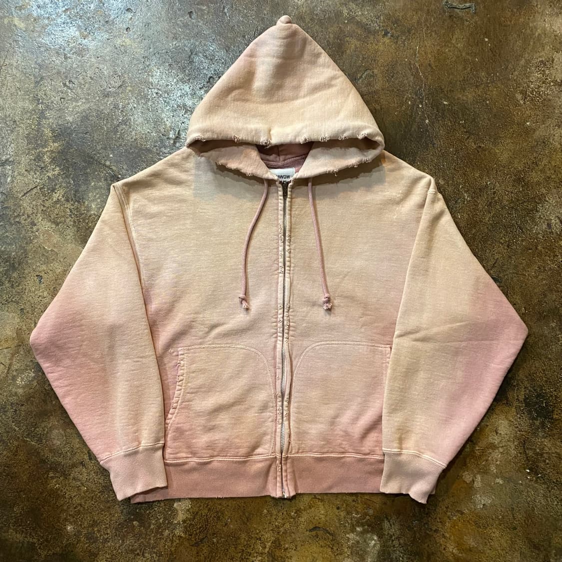 (S) 바우와우 데미지 에이징 후드집업 상품이미지1