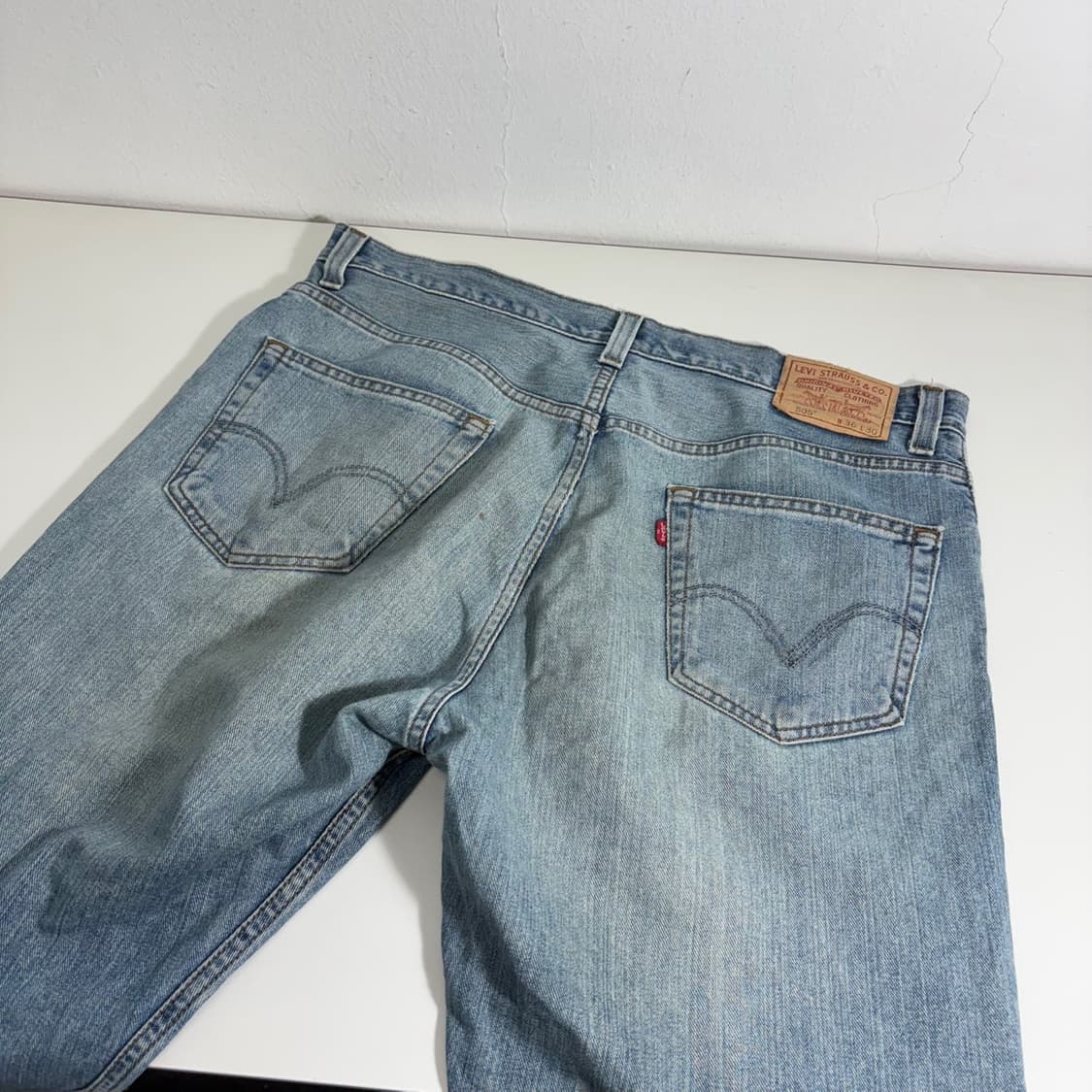 36 XXL 리바이스505 워시드 연청바지 데님팬츠 상품이미지4