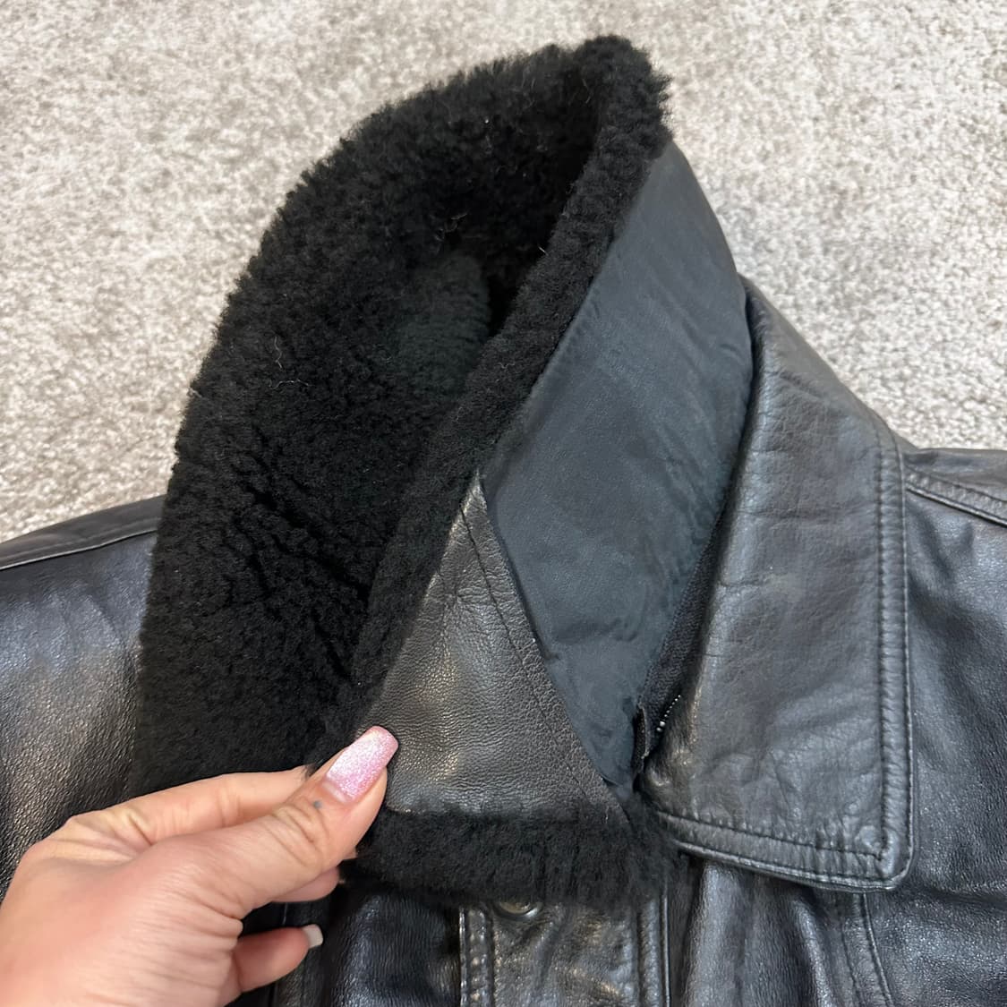 빈티지 블랙 소가죽 사파리 자켓L 상품이미지8