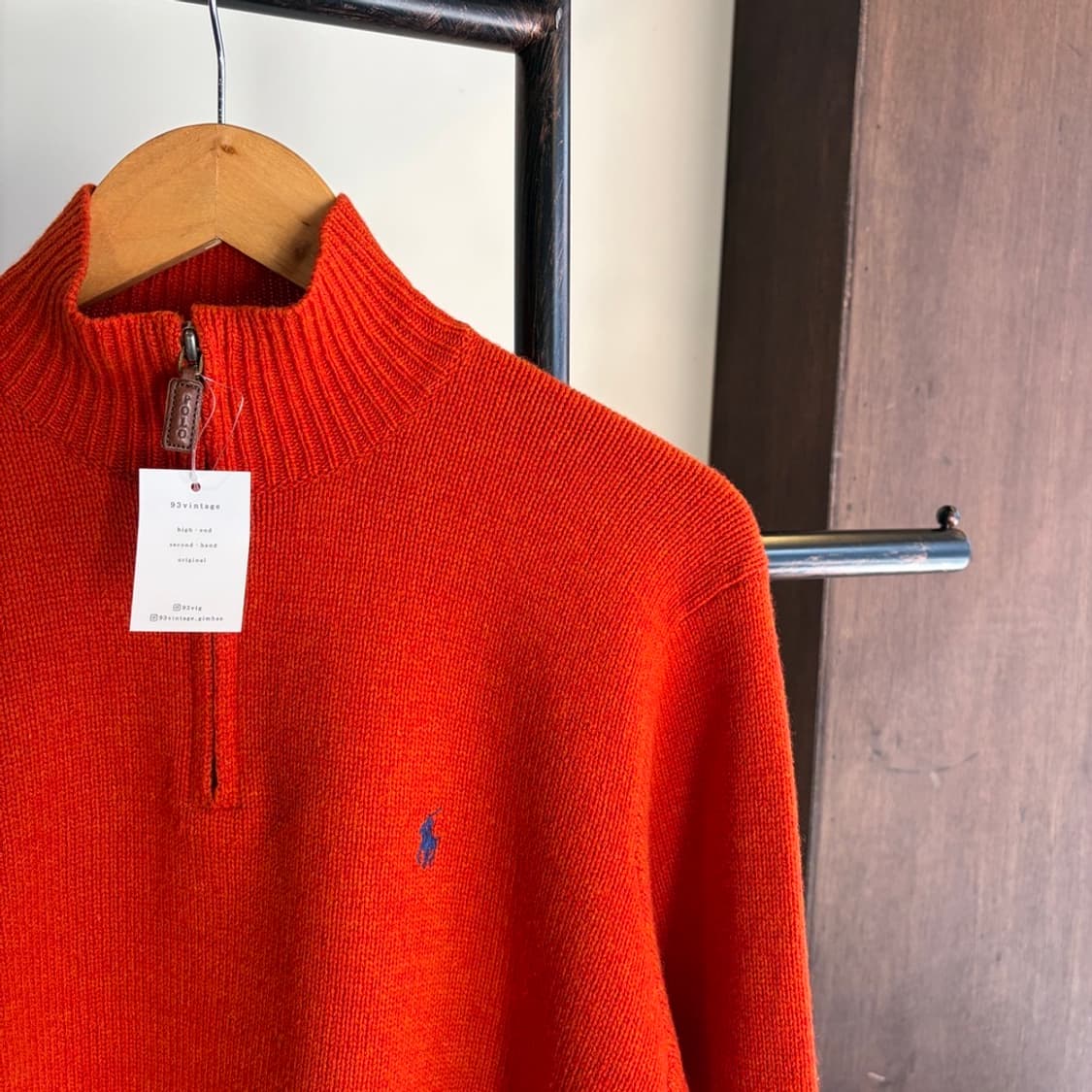 15286 - 폴로 랄프로렌 오렌지 반집업 울 니트 (램스 울 100%) 상품이미지3