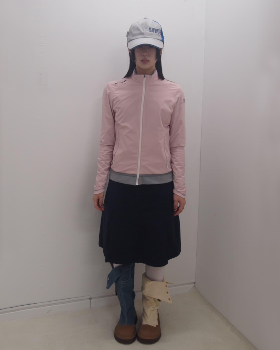 Eider baby pink&grey mix jersey zip-up 상품이미지1