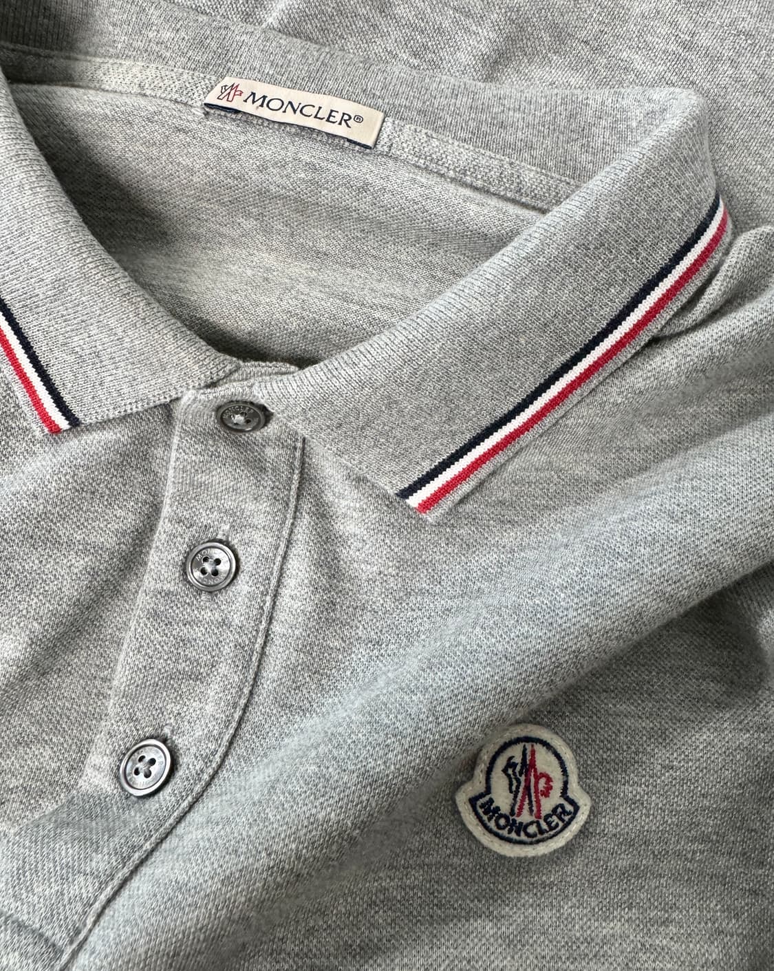 MONCLER 몽클레어 그레이 반팔 피케셔츠 L 상품이미지4