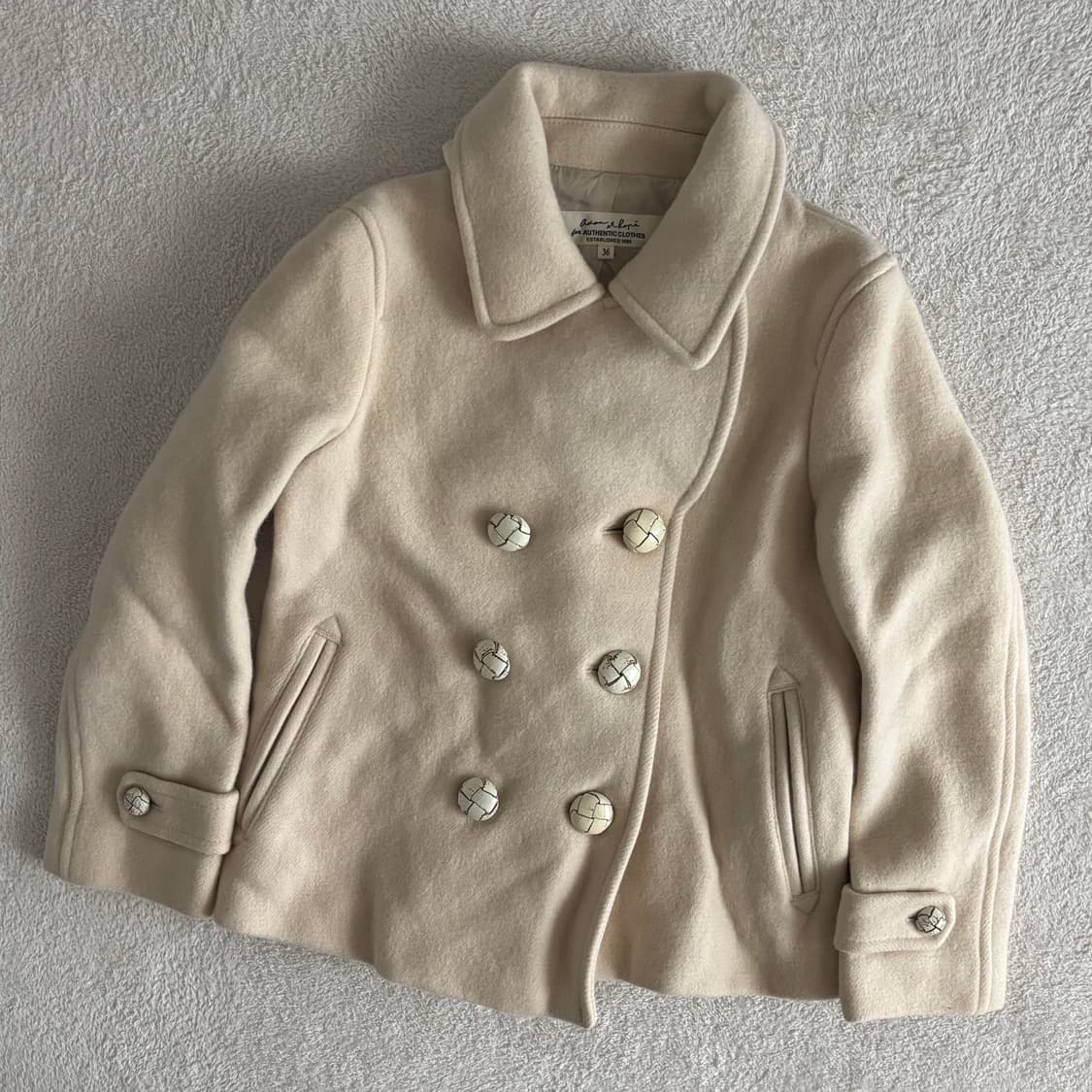 일본빈티지 아이보리 숏 코트 상품이미지1