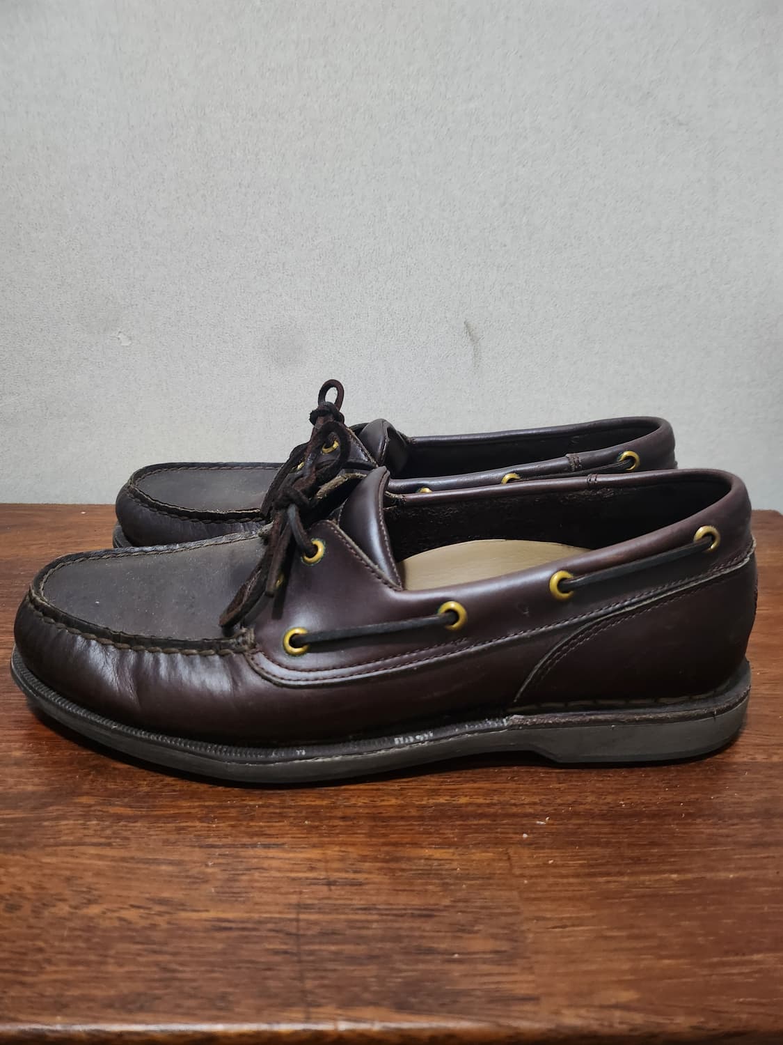 락포트 가죽 브라운 보트화 로퍼 구두 상품이미지3