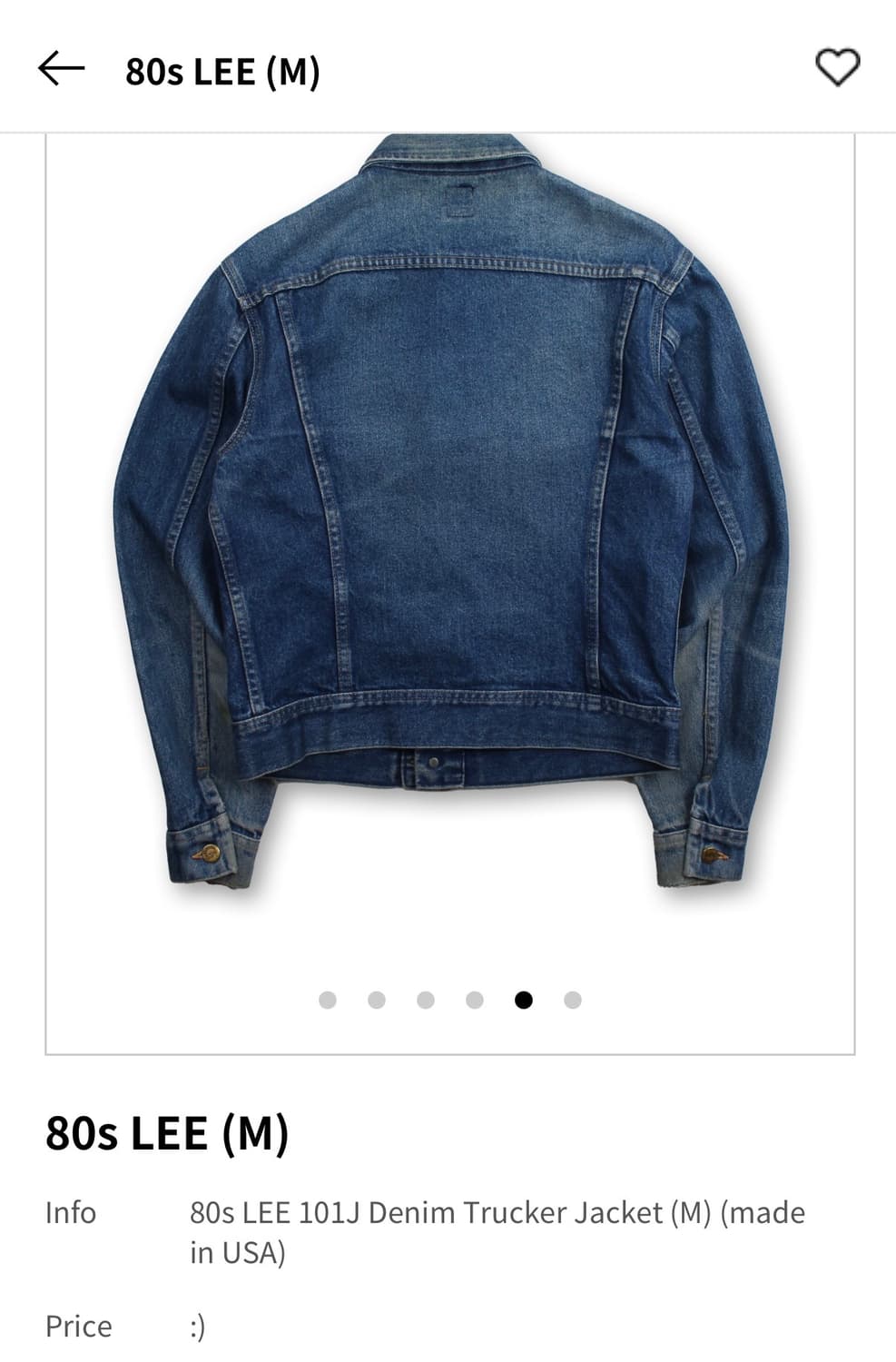 [M] 80‘s Lee 데님 트러커 자켓 상품이미지4