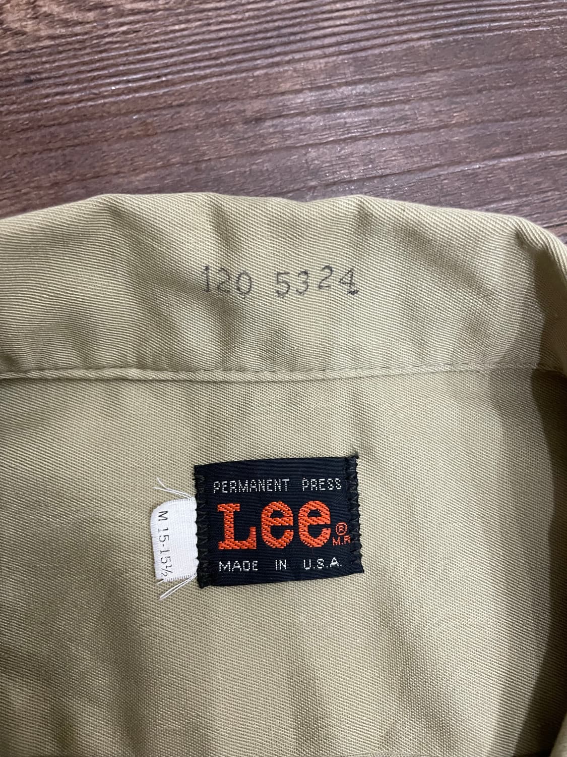 70s USA Lee 아메리칸 워크 셔츠 카키베이지 상품이미지6