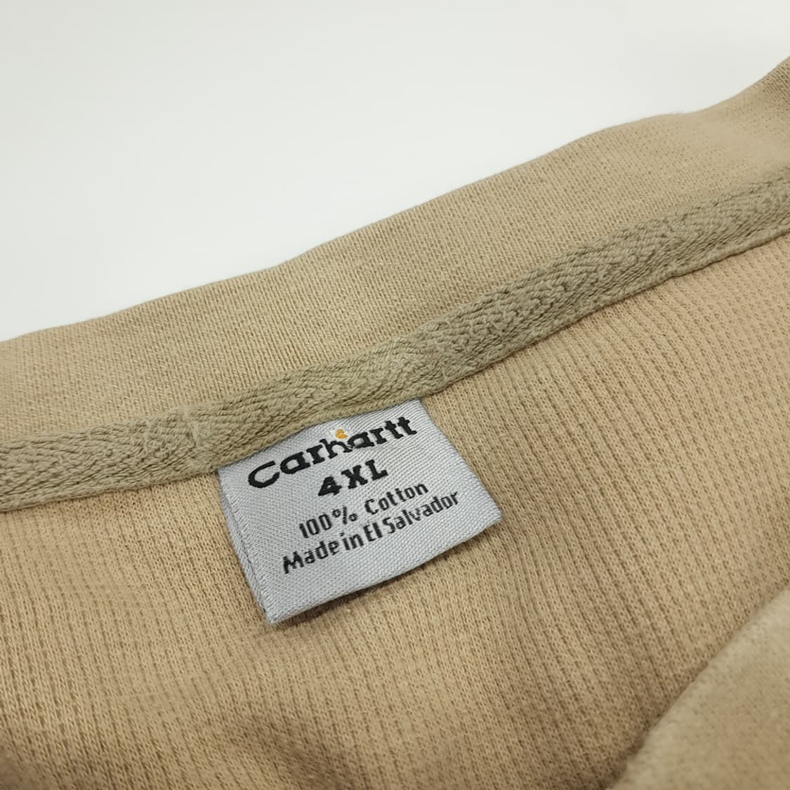 Co605 4XL 칼하트 카푸치노브라운 와플 헨리넥 롱슬리브 긴팔 티셔츠 상품이미지5