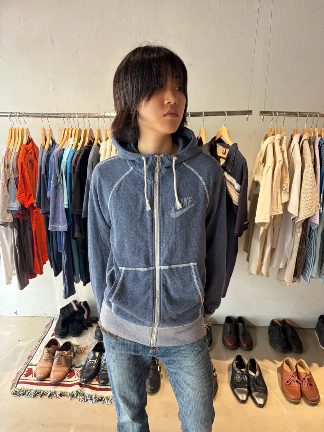 Nike 스포츠웨어 스티치 라인 후드 집업 M 상품이미지3