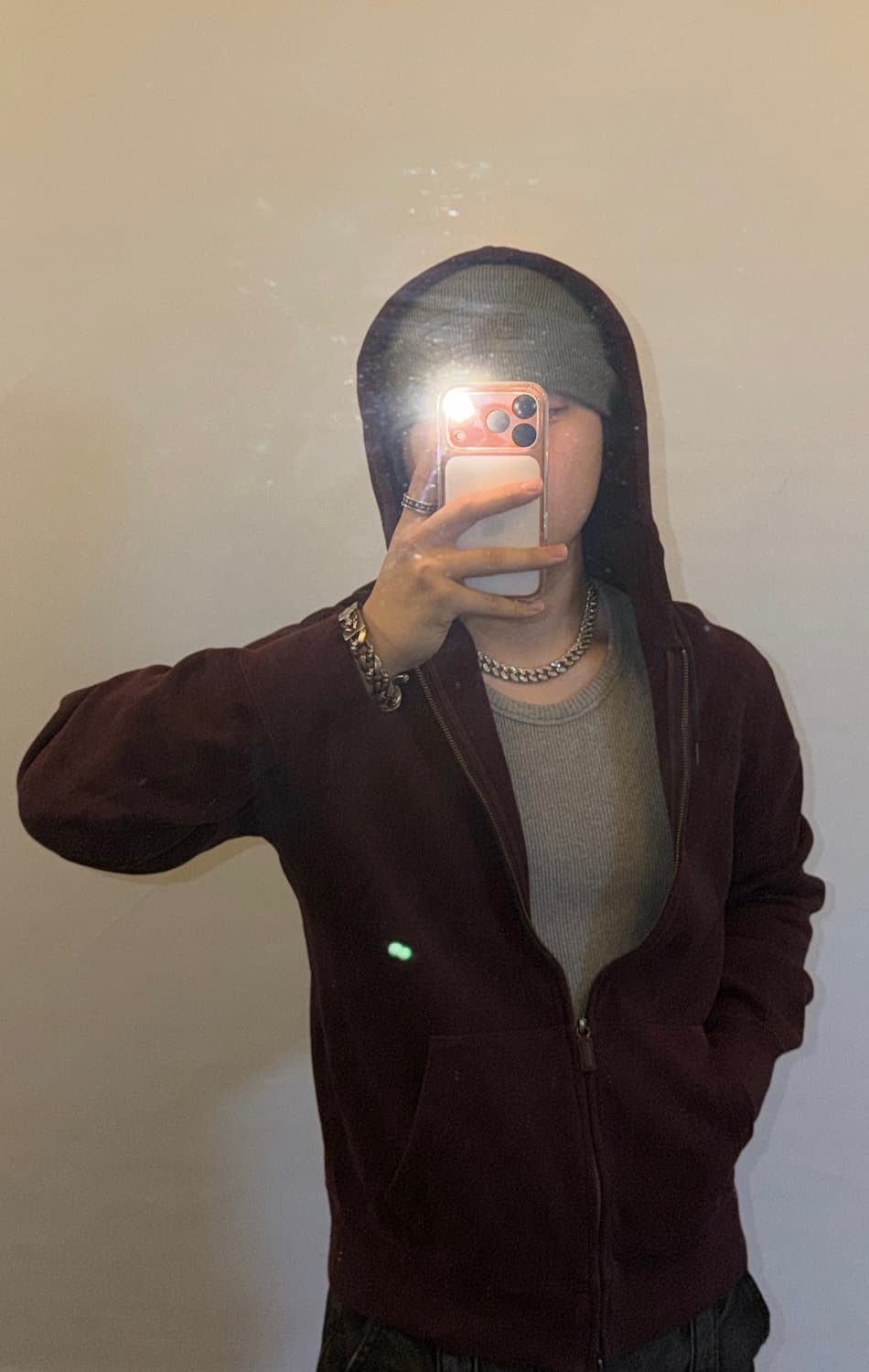 폴로 대장급 버건디 후드집업 상품이미지1