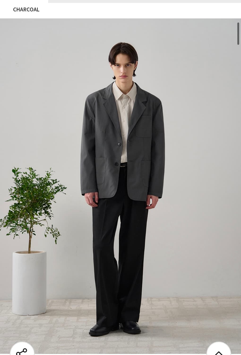 (XL) 드로우핏 릴렉스드 오피스 CN 블레이저 [CHARCOAL] 상품이미지4