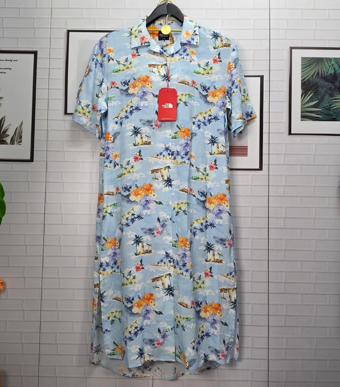노스페이스 홀리데이 하와이안 반팔 셔츠 롱원피스 L 95사이즈 새상품 상품이미지1