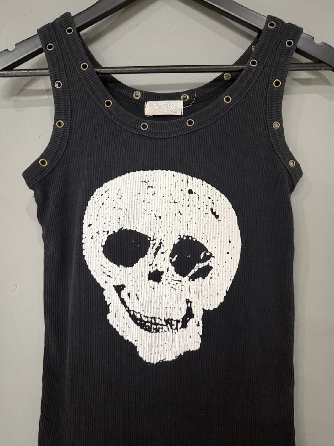 eyelet hole skull printing sleeveless 상품이미지5