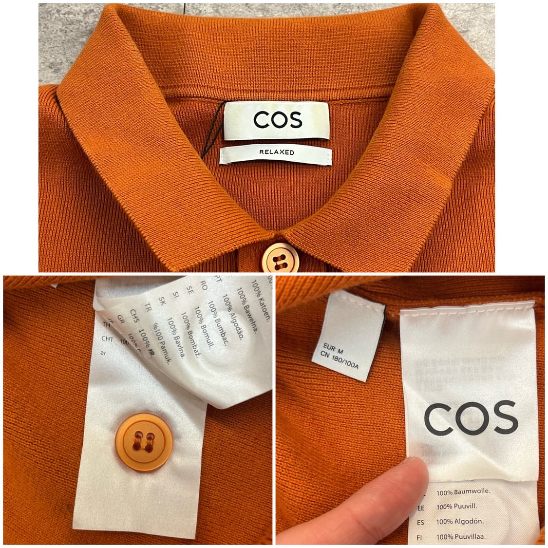 코스 카라 니트 오렌지 M #csz4140 상품이미지3