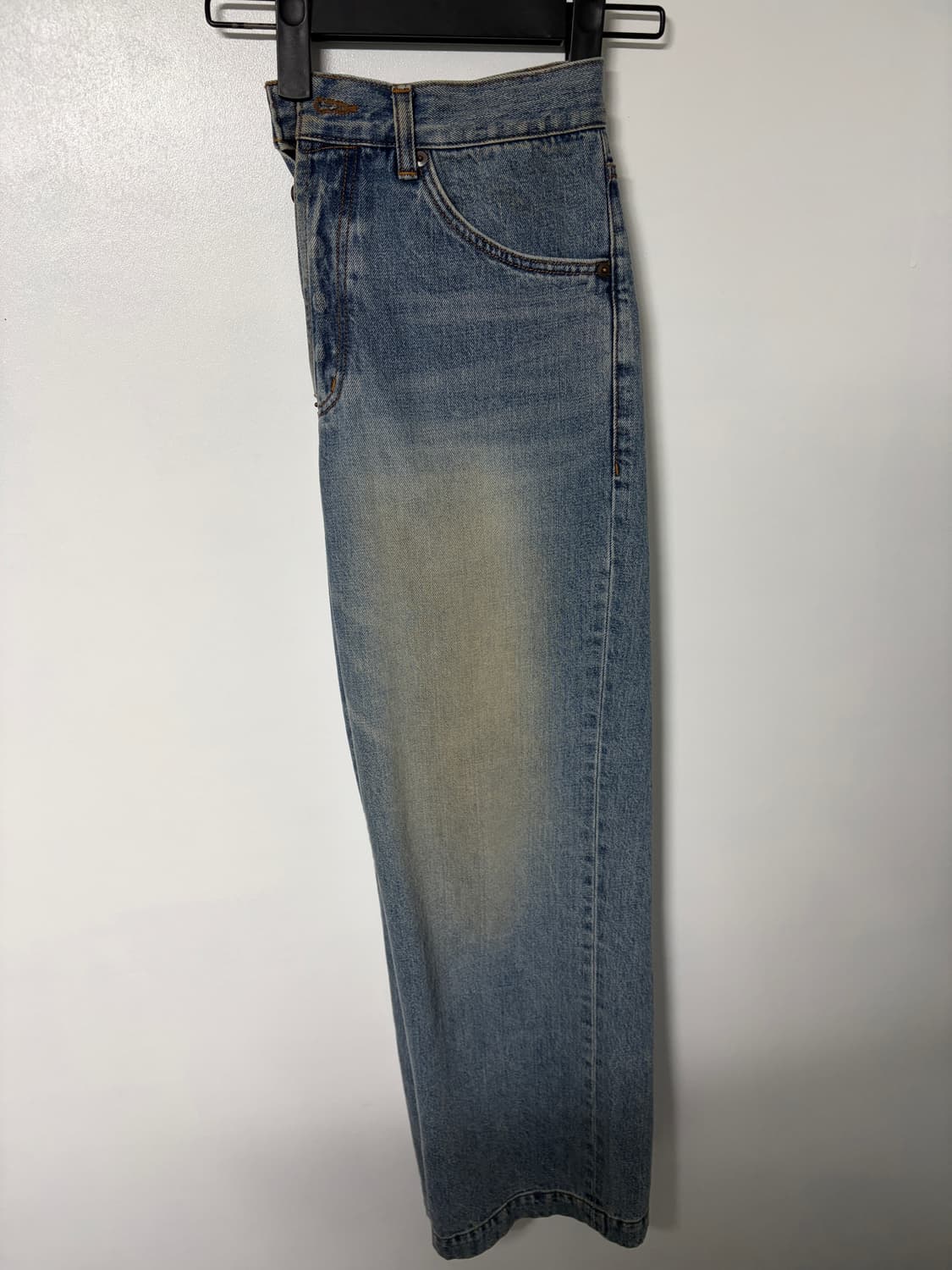 아트이프액츠 빈티지와이드 데님팬츠 워시드블루 S 상품이미지3