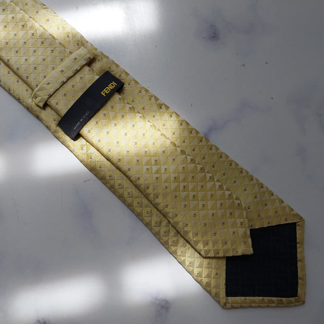 펜디 넥타이 레몬 컬러 로고 패턴 8.4cm A+~A등급 K2589 상품이미지7