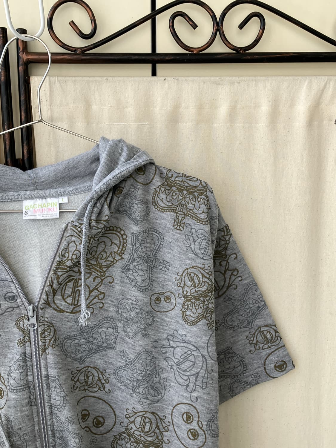 gray oriental half sleeve hoodie 상품이미지8